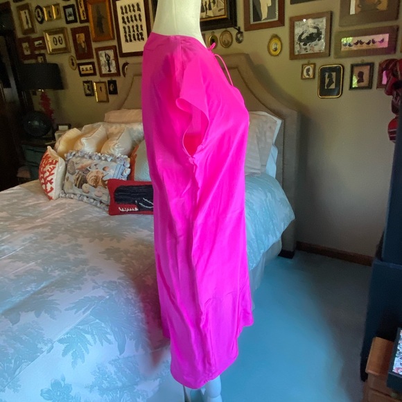 C. Wonder Bright Pink/Fuchsia Silk Dress with Slip - Picture 5 of 16